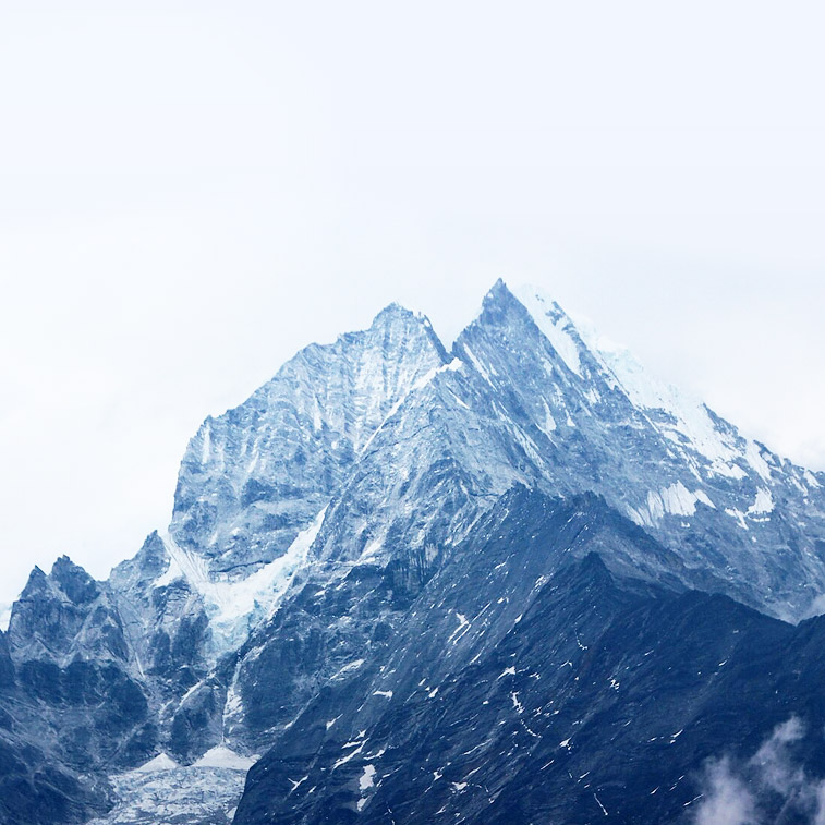 Snowy mountain peaks